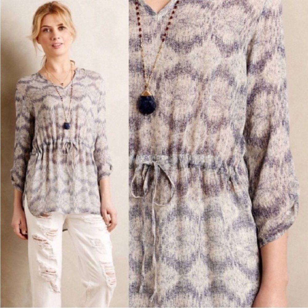 Anthropologie Dolan Tunic Womens Size XS Print Tie Waist